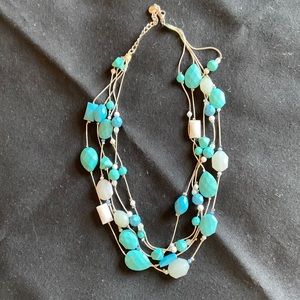 Silver/turquoise multi strand necklace